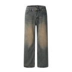 Pair of gray jeans on a white background