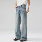 Men’s Light Blue Washed Jeans – Stretch Straight Casual Fit
