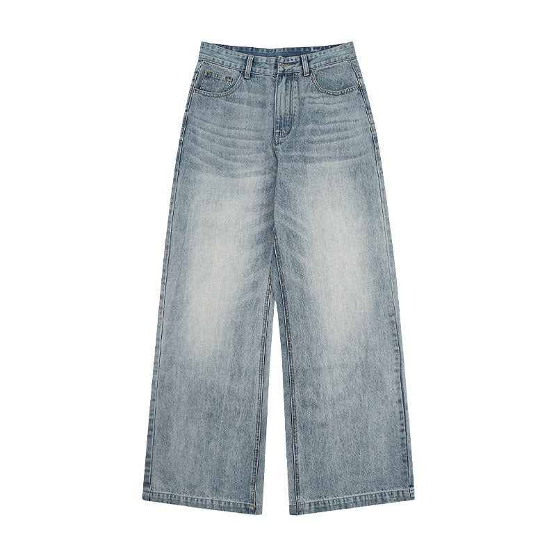 Men’s Light Blue Washed Jeans – Stretch Straight Casual Fit