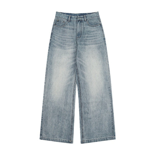 Men’s Light Blue Washed Jeans – Stretch Straight Casual Fit