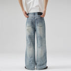 Men’s Light Blue Washed Jeans – Stretch Straight Casual Fit